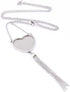 5pcs Tassel Chain Necklace Base Blanks Stainless Steel 25mm Heart Cabochon Pendant Bezel Setting Trays DIY Jewelry Making Supplies...