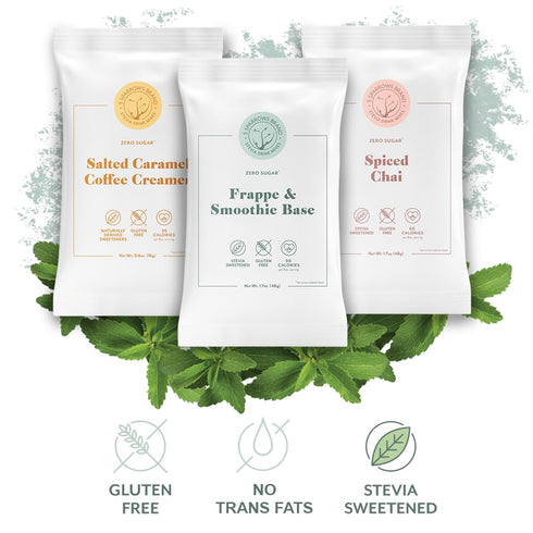 5 SPARROWS Sugar-Free White Chocolate Flavored Drink Mix- Stevia, Keto Friendly, No Sugar Coffee Creamers (Trial Combo B, Set of 3 Samples)...