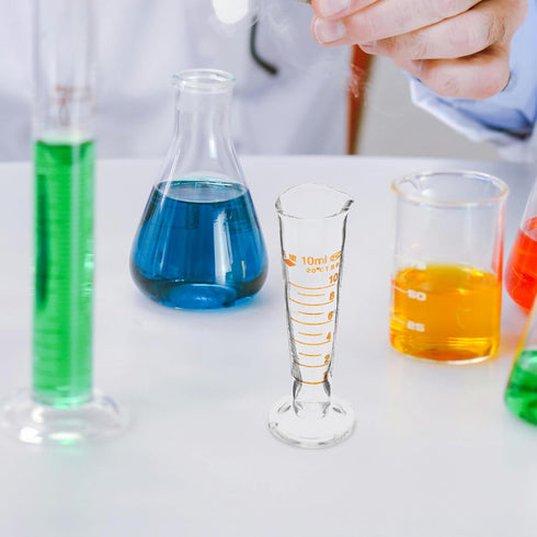 Professional Lab Graduated Measuring Cup with Spout Wide Mouth Glass Conical Conical Beaker Thickened Borosilicate Beaker (10ml)...