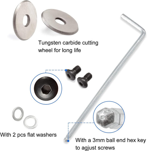 SPEEDWOX Glass Tile Cutter Replacement Cutting Wheel High Strength Tungsten Carbide Scoring Wheels Accessories Parts with Washer Screw Hex Wrench...