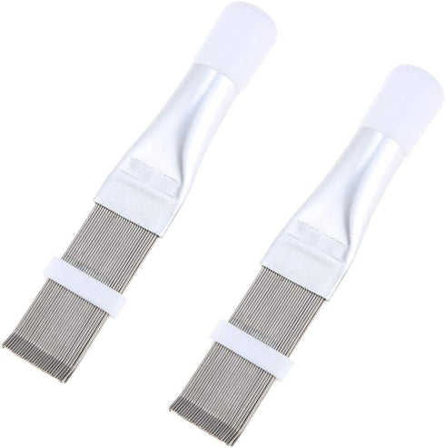 2pcs Stainless Steel Air Conditioner Fin Comb Condenser and Radiator Fin Straightener Cleaner Repair Tool Metal Air Conditioning Brush Accessory...