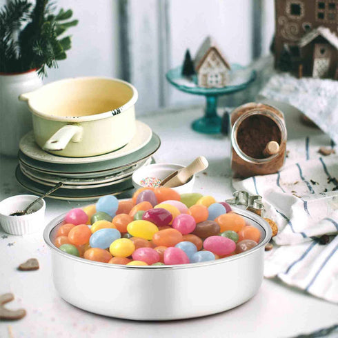 TeamFar 8 Inch Cake Pan, 3 Pcs Round Cake Pan Tier Cake Pan Set Stainless Steel, Healthy & Heavy Duty, Mirror Finish & Easy Clean, Dishwasher Safe...