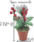 Christmas Tabletop Decorative Pots with Pine Red Berries Pine Cones Greenery - Set of 3 - Snow Flocked Xmas Holiday Decor - 7 1/2" Tall...