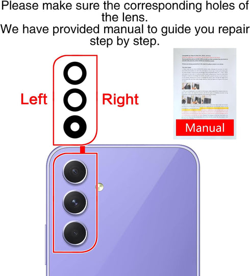 2PCS Galaxy A54 Back Rear Camera Lens Glass Replacement, ASDAWN Back Lens Glass for Samsung Galaxy A54 6.4 inches All Carriers with Free Lens Film...