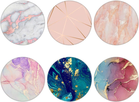 Junddla?6 Pack? Cellphone Stand,Cell Phone Finger Foldable Holder Grip for Smartphones and Tablets - Rose Gold Green White Pink Marble...