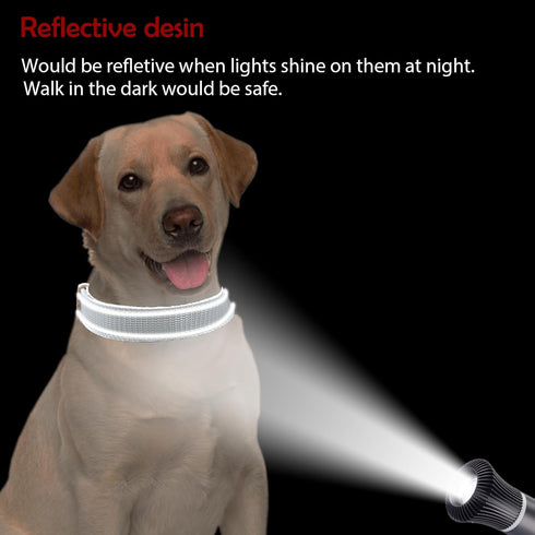 Lionheart glory Dog Collar Reflective Dog Collars Female Male Pet Collar White Collar Dog Adjustable Durable Soft Classic Collar for Large Dogs Pe...