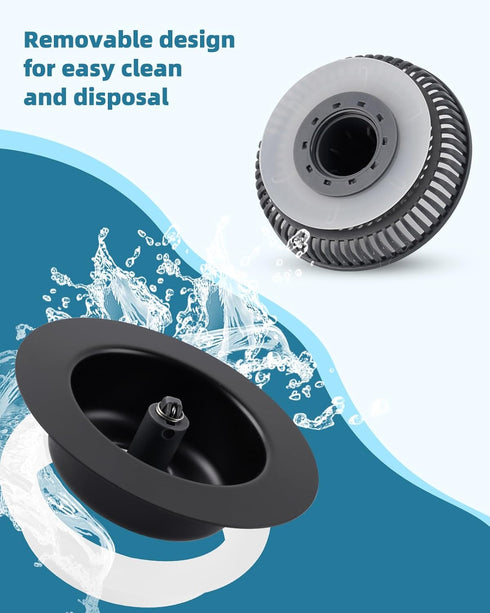 2PCS Black Kitchen Sink Strainer Stopper Combo 3-in-1 Pop Up Sink Drain with Stainless Steel Shell for US Standard 3-1/2 inch Drain Filter, Anti-c...