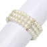 Coolrunner Ladies 3 Rows Faux Pearls Accent Off White Stretch Wrist Bracelet Jewelry...