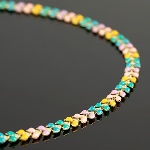YOUBEIYEE 9.8 Feet Mixed Color Enamel Arrow Chain for Jewelry Making Rainbow Oil Drip Brass Chain Gold Plated Necklace Bracelet DIY Jewelry Chains...