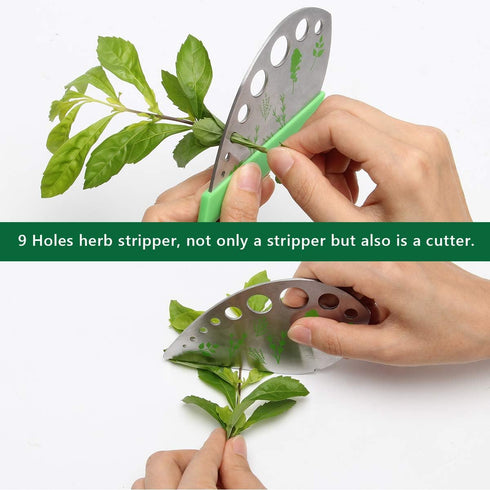 Herb Scissors Herb Stripper Set, Luxiv Stainless Steel Herb Cutter Tools 5-Blades Scissors with Herb Stripping Tool, Safe Cover, Cleaning Comb Mul...