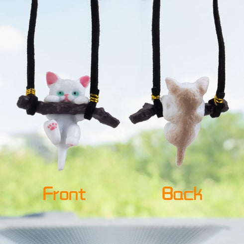 wonnU Cute Cat Car Pendant Hanging Ornament Rearview Mirror Charm Decoration for Car Decor Accessories...