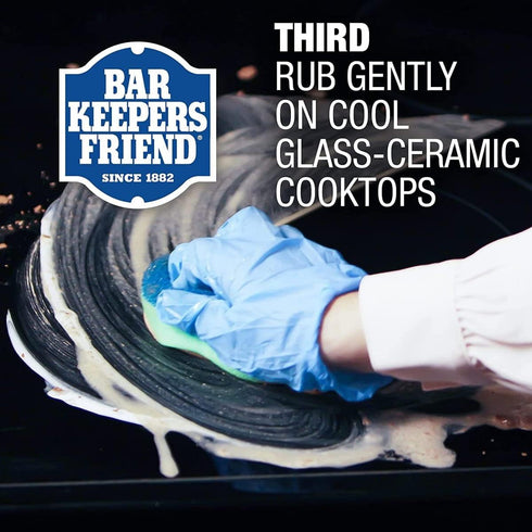 Bar Keepers Friend Cooktop Cleaner + Scraper + Dish Fish - Multipurpose Liquid Stovetop Cleanser, Safe for Use on Glass or Ceramic Cooking Surface...