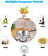 Stainless Steel Funnels, 3 in 1 Metal Kitchen Funnels for Filling Bottle with Handy Handle for Transferring Essential Oils, Liquid, Fluid, Dry Ing...