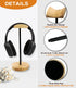 Headphone Stand Nature Wood & Aluminum Headset Hanger Mount Hook Gaming Holder Desktop Earphone Artful Functional Craftmanship Stand for All Heads...