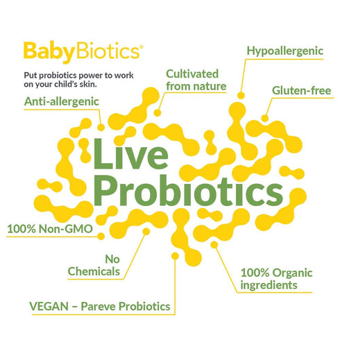 BabyBiotics - Topical Probiotic Body Care for Children of All Ages 4oz -Hypoallergenic, Vegan, Non GMO, GF, 100% Natural Live Probiotic, External ...