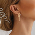12 Pairs Crystal Rhinestone Pearl Kate Spade bow stud earrings for women Statement Ribbon Fringe Waterfall Dangling Long Chain Bow Dangle Drop Tas...
