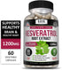 Kaya Naturals - Resveratrol Capsules - Anti Aging Supplement - Antioxidants with Brain Support - Maximum Benefits - 60 Veggies Capsules...