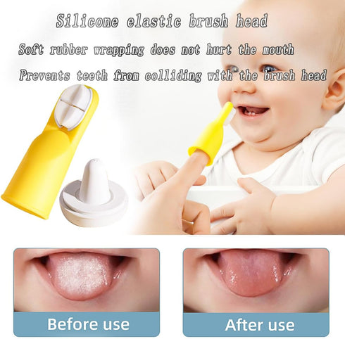 Finger Toothbrush for Toddlers 1-3,Finger toddler toothbrush age 2-4,Newborns Silicone Toothbrush,Soft Infant Oral Cleaner with Travel Storage Cas...