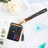 Slim Zipper Credit Card Holder with Keychain Wristlet Small RFID Glitter Leather Wallet with ID Window for Women,Black...