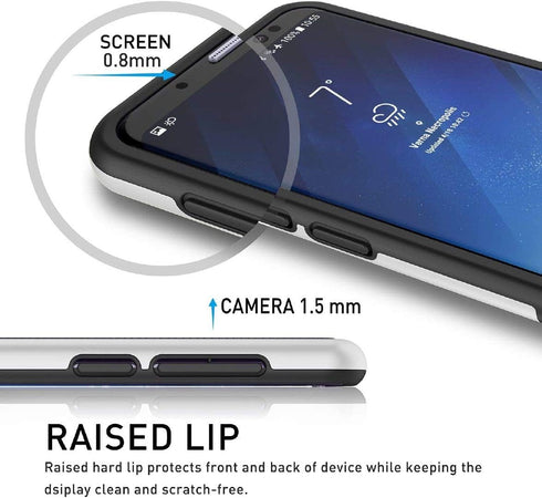 Jeylly S8 Case, Galaxy S8 Case with 2 Pack HD Soft Screen Protector, Contrasting Colors Ultra Slim One-Piece Anti-Slip Rugged Soft TPU Bumper Shoc...