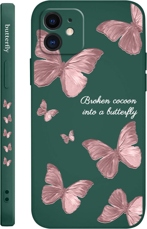 for iphone 11 Phone Case, for iphone 11 Case Side Creative Butterfly Pattern Slim Soft Shockproof Cover Protective, for iphone 11 Case for Women-B...