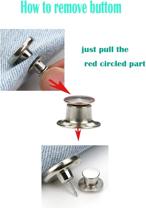 E-Uli Instant Buttons Replacement Removable Button 8 Pcs No Sew Buttons for Jeans Pants,Crafts DIY Clothes (Size: 17mm)...