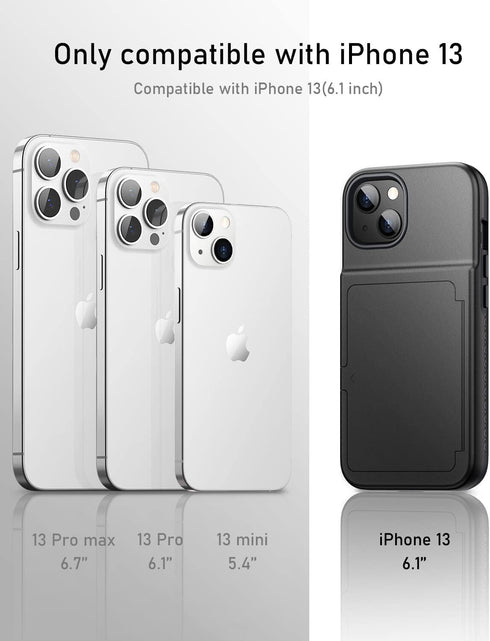 WeLoveCase for iPhone 13 / iPhone 14 Wallet Case with Credit Card Holder & Hidden Mirror, Two Layer Shockproof Heavy Duty Protection Cover Protect...