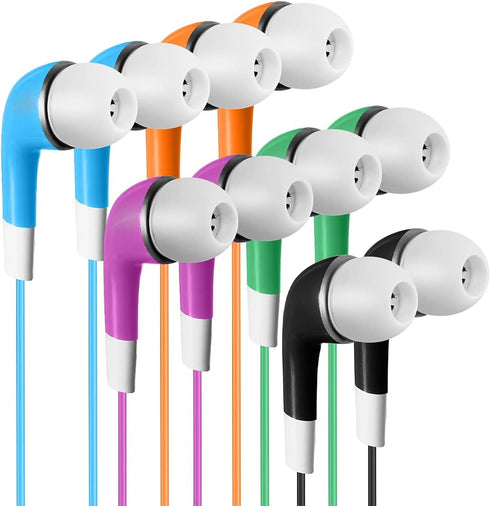 Earbuds Bulk for Kids Students School Classroom 30 Pack, Wholesale Disposable Earphones Headphones for Computers Chromebook iPad PC Android Phone,...