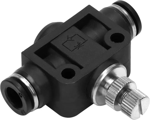 Air Flow Control Valve - 1/4" Tube OD x 1/4" Tube OD Straight Union Pneumatic Push to Connect Speed Regulator Valve (Pack of 1)...