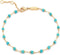 MEVECCO Gold Round Turquoise Beaded Bracelets,14K Gold Plated Handmade Cute Dainty Bracelet for Women...
