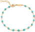 MEVECCO Gold Round Turquoise Beaded Bracelets,14K Gold Plated Handmade Cute Dainty Bracelet for Women...