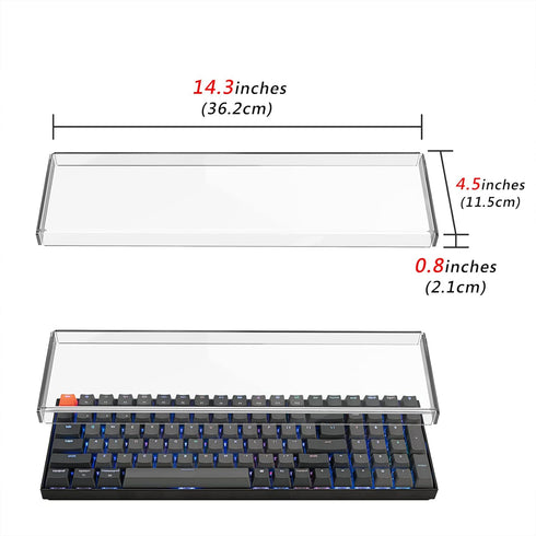 Geekria 90%-96% Keyboard Dust Cover, Clear Acrylic Keypads Cover for 100 Keys Computer Mechanical Wireless Keyboard, Compatible with Keychron K4 W...