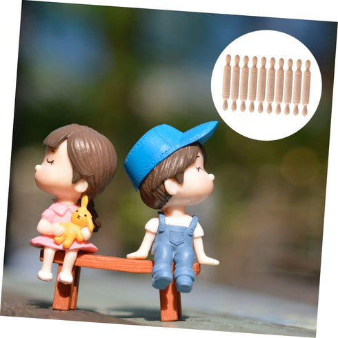 Toyvian 10pcs Rolling Mini Wood Rolling Pin Mini Cutting Board Small Home Decor Wood Cooking Utensils Rolling for Rolling French Rolling Pin for M...