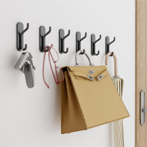 4 PCS Coat Hook Adhesive Towel Hook Heavy Duty Wall Mounted Black...