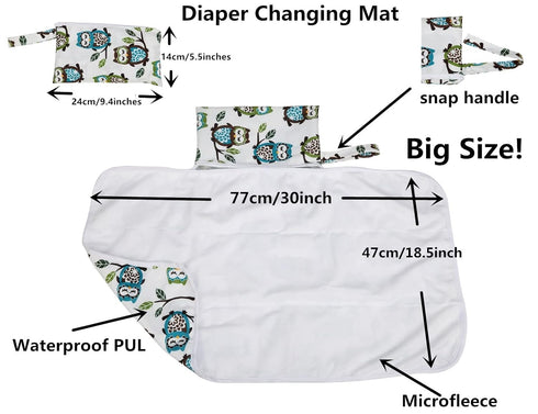 Baby Diaper Changing Mat Pad Portable Foldable Washable Compact Travel Nappy Waterproof Play Mat 30inx18.5in for Girls (Flowers)...