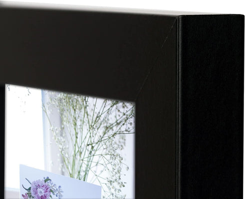 Frametory, 4x6 Double Picture Frame Hinged Photo Frames Two Folding Frame Desktop Glass Frame Vertical (Black, 4x6 Double)...