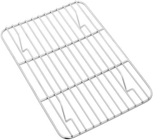 P&P CHEF Baking Rack Pack of 2, Stainless Cooling Rack for Cooking Baking Roasting Grilling Drying, Rectangle 8.6'' x 6.2'' x0.6'', Fits Small Toa...