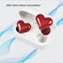 Dpofirs Wireless Earbuds, Heart Shaped Stylish Lightweight Noise Canceling Stereo in Ear Bluetooth Earphones, Includes Charging Case and 6 Ear Tip...