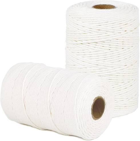 SMART&CASUAL 600 Feet 2mm Cotton Butcher Twine String Soft Food Safe for Cooking Craft Baker Kitchen Meat Turkey Sausage Roasting Gift Wrapping Ga...