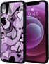Idocolors Purple Love Heart Printed Cases for iPhone XR,Cute Soft TPU Hard Back Shatter-Resistant Shockproof Anti-Fall Protective Girly Painting A...