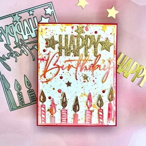 Happy Birthday Metal Cutting Die for Scrapbooking - Durable, Cut Stencils for DIY Scrapbook Photo Album Decorative Paper Card, Card Making Supplie...