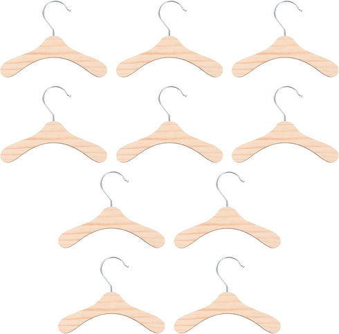 10Pcs Wooden Pet Hangers for Dog Clothes Storage, Compact and Lightweight Clothing Rack for Small Dogs, 5.51 Inch Durable Wood Hangers...