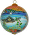 Collectible Hawaiian Glass Ornament Hand Painted Sea Turtles in The sunsetwith Gift Box Hand Painted Sea Turtles in The Sunset...