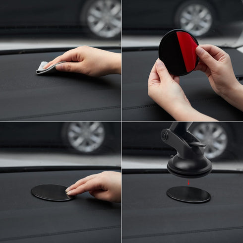 (2 Pcs 95mm 3M VHB Adhesive Dashboard Pad Mounting Disk for Suction Cup Phone Mount & Garmin GPS Suction Mount Dash Cam Holder Stick On Universal ...