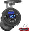 12V USB Outlet Qidoe USB C Car Charger Socket Dual PD 30W and 18W QC3.0 Port USB Car Socket with Voltmeter Button Switch Lengthened Waterproof USB...