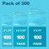 300 Packs Small Pill Bags, 6 mil Sturdy 3 Assorted Sizes 2x1.85'', 2.5x2.25'', 3x2.75'' Plastic Bags, Reusable Bags Clear Zip Bags, Pill Pouch Bag...