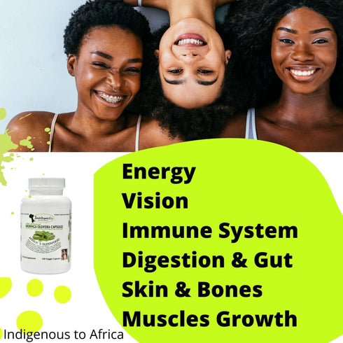 Juka's Organic Co. Moringa Powder Capsules (100% Authentic, Organic, Non GMO, Zero Additives. Rich in Antioxidants & Amino Acids, Indigenous to Af...