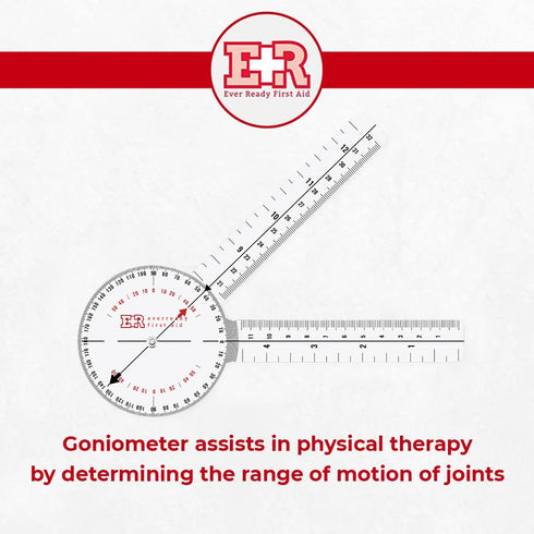 Ever Ready First Aid Plastic 8” Goniometer 360 Degree ISOM – 2 Pack...