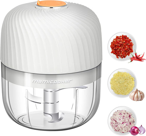 Electric Garlic Chopper, Mini Portable Veggie Chopper, 250ML Garlic Grinder Masher Onion Chopper, Blender to Vegetable, Wireless Food Processor fo...