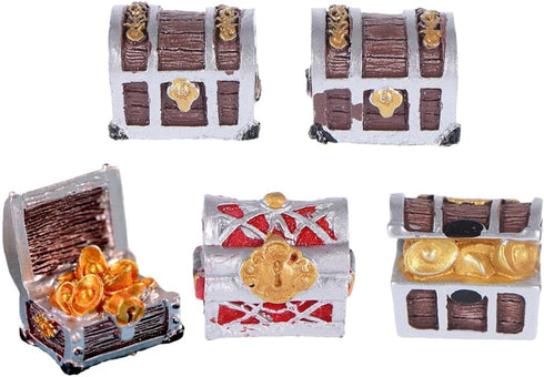 5pcs Pirate Chest Delicate Aquarium Decor Treasure Chest Decor Fish Tank Accessory Microlandscape Treasure Case Aquarium Supply Resin Craft Resin ...